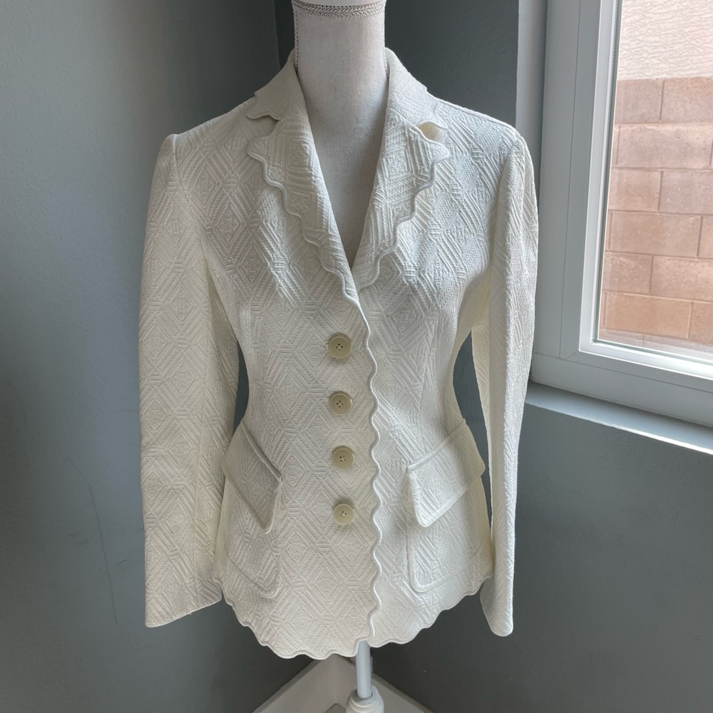 Tory Burch White Blazer Tailored Suit Jacket